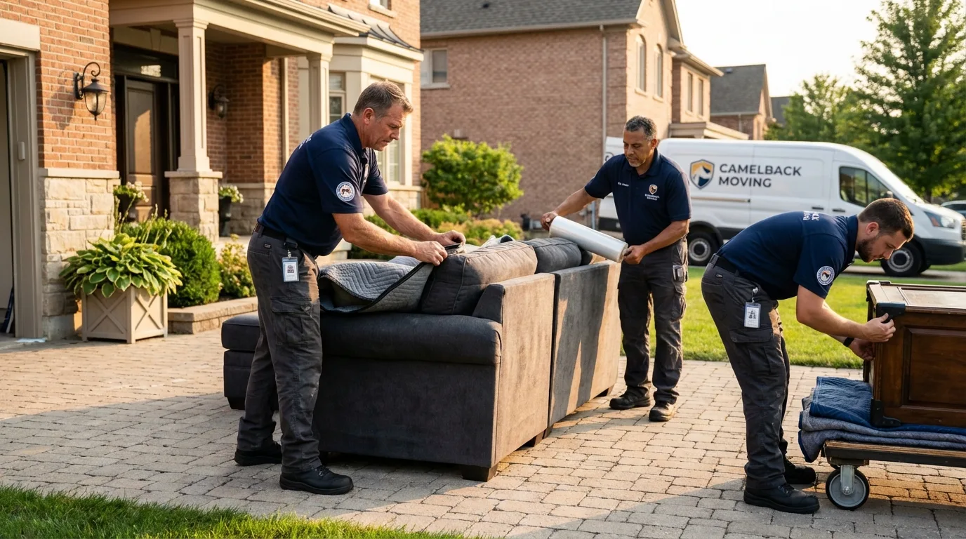 Large estate moving crew wrapping furniture in Paulina, LA